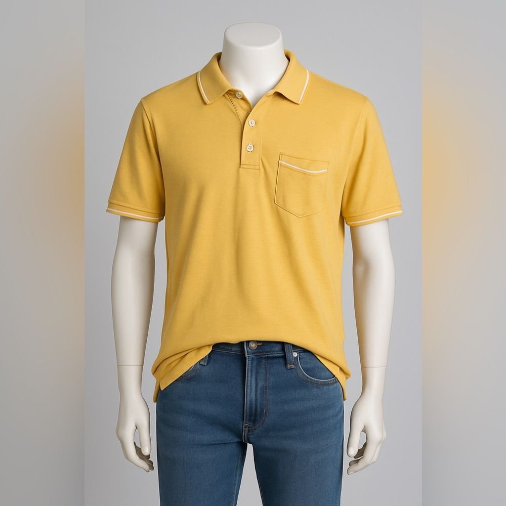 Dustin Essentials Mustard Yellow Polo Shirt Size S – Send Me an Offer!